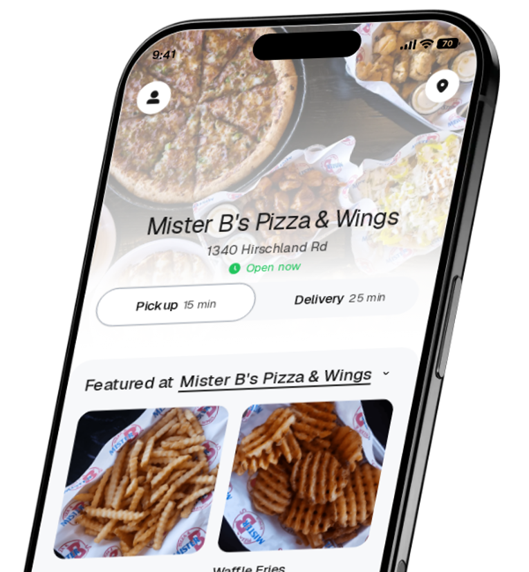 Mister B's Pizza & Wings app preview