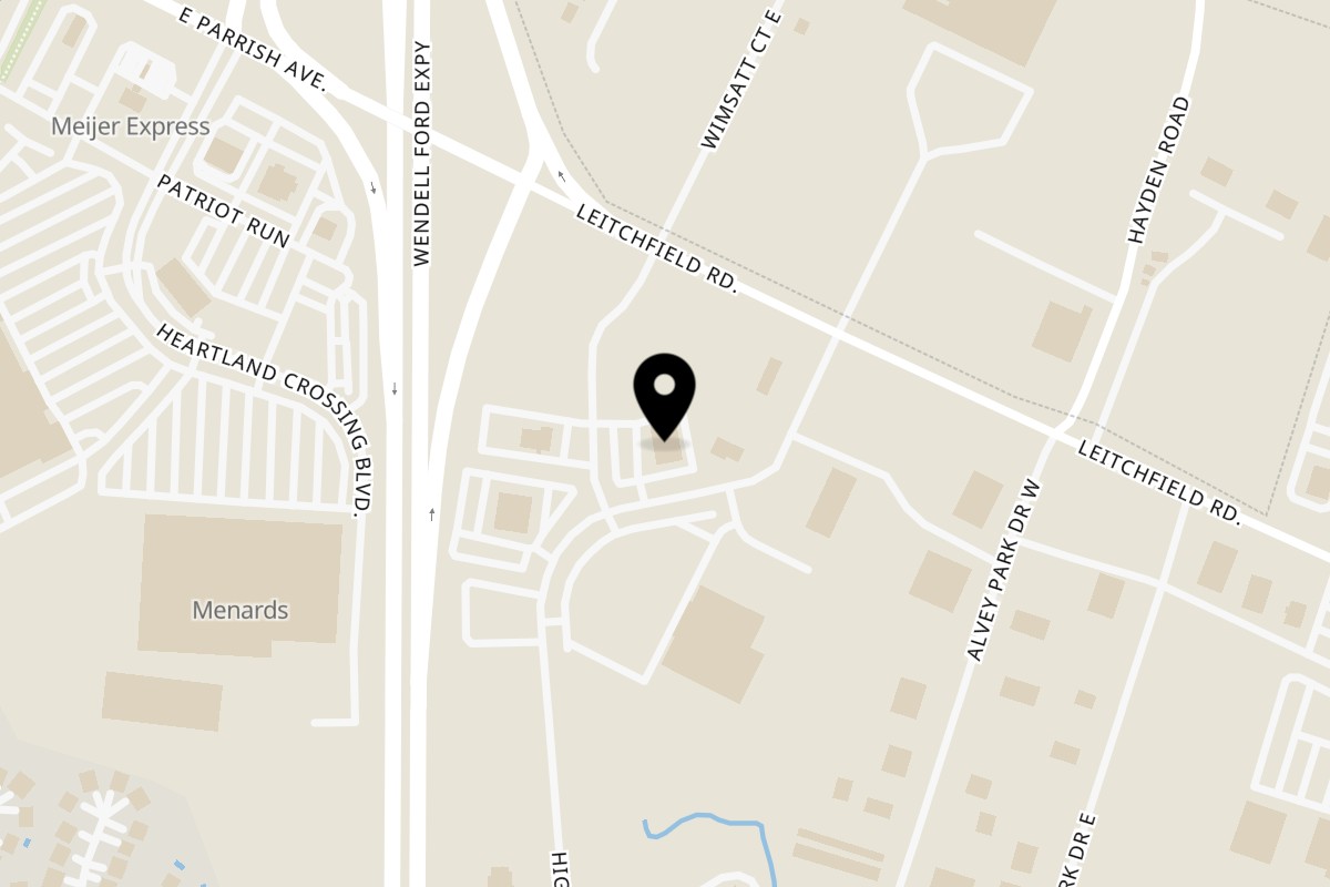 Map showing the location of Mister B's Pizza & Wings Mister B's of Owensboro on 3030 Highland Pointe Dr in Owensboro